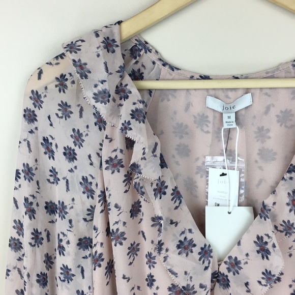 Joie Marelle Pink Silk Floral Tie Waist Dress NWT - Picture 6 of 14